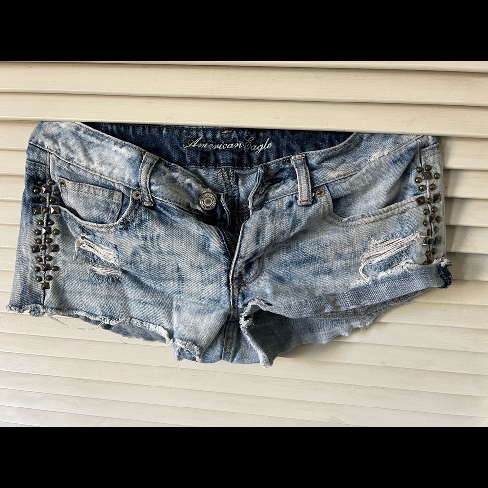 Studded American Eagle Ripped Shorts